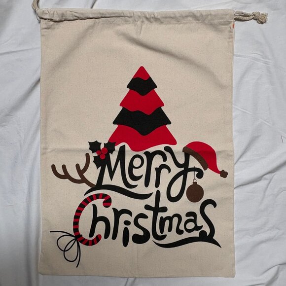 Other - 🎄 Large Canvas Christmas Gift Sack – NWOT 🎁